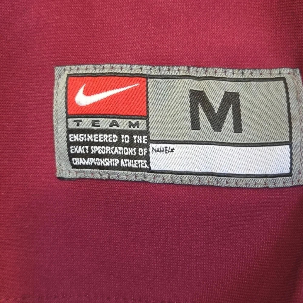 Nike Maroon Button V Neck Athletic Jersey Shirt Med - Picture 2 of 9